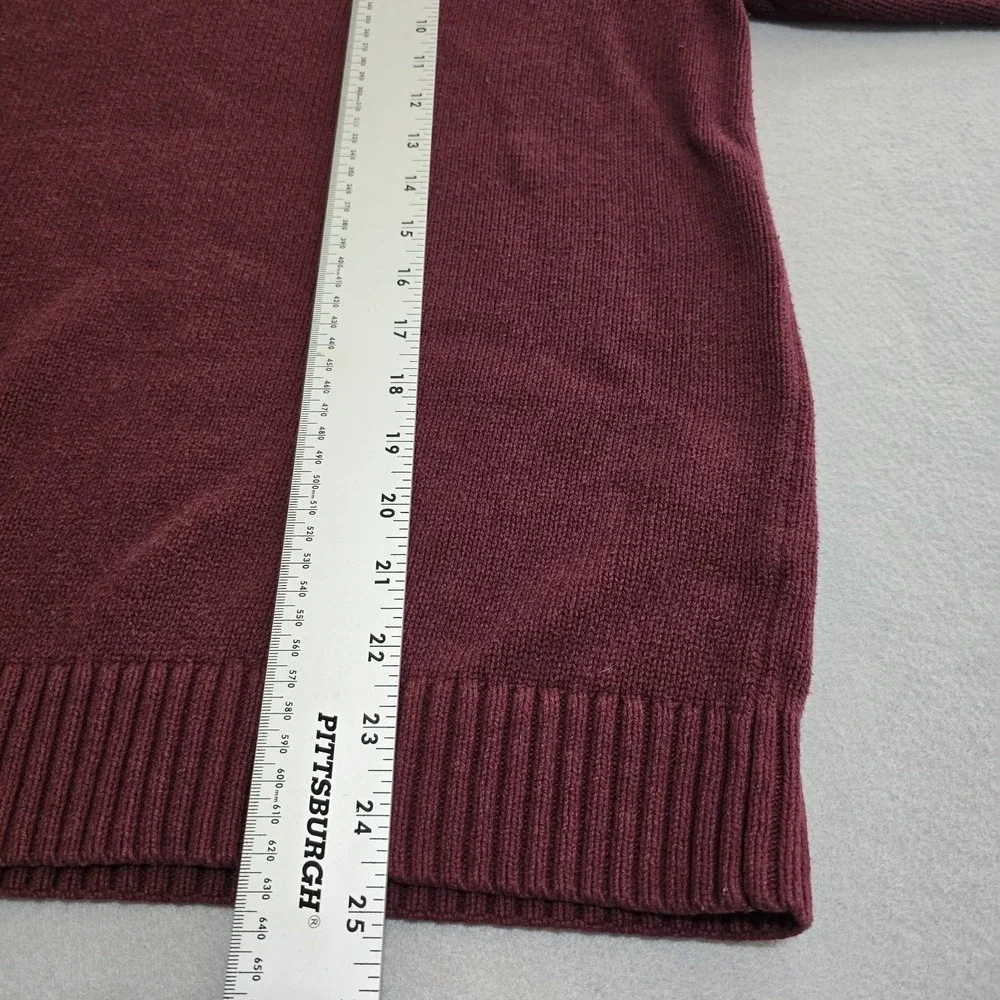 Croft & Barrow Men XXL Burgundy Sweater Quarter Zip Pullover Ribbed Cotton Blend